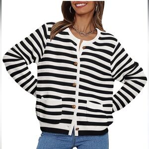 Lillusory Striped Button-Front Cardigan – Women’s Size XL
